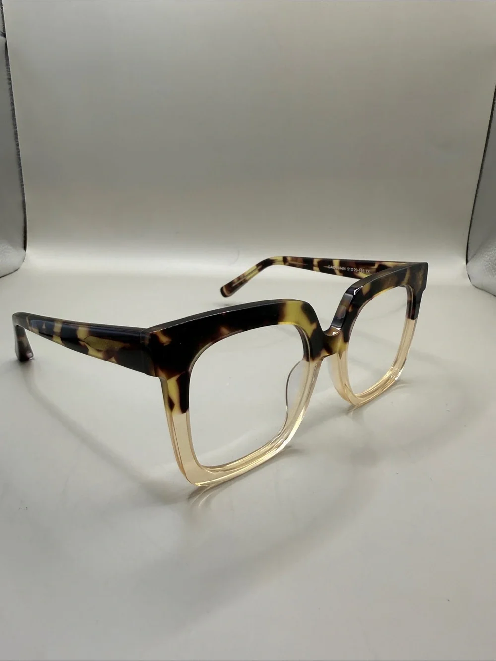 ZEELOOL Tortoise Gradient Square Glasses - Brown/Beige, No prescription